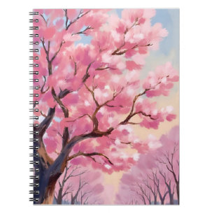 Cherry Blossom Trees Pink Floral Painting Notebook