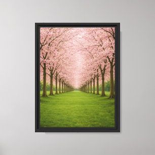 Cherry Blossom Tunnel Framed Canvas Art Print