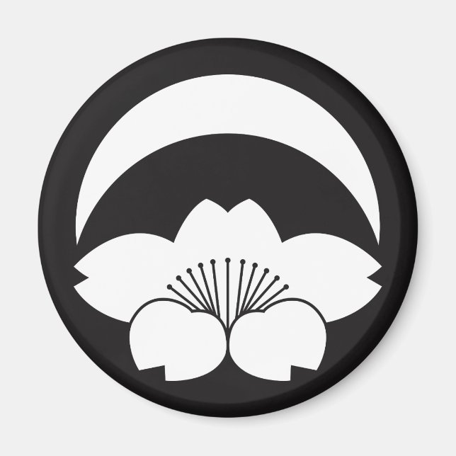 Cherry blossom under crescent moon magnet (Front)