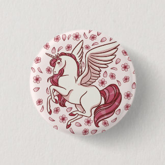 Cherry Blossom Unicorn 3 Cm Round Badge
