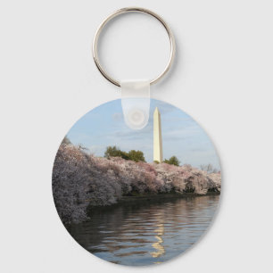 Cherry Blossom Washington monument Key Ring