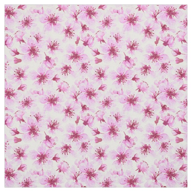 Cherry blossom watercolor fabric (Swatch)