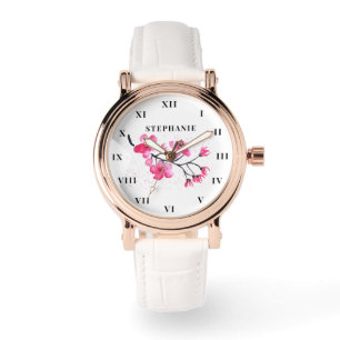 Cherry Blossom Watercolor Floral Sakura Modern  Watch
