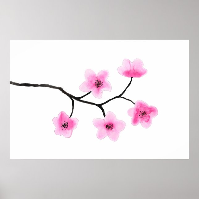 Cherry Blossom Watercolor Poster (Front)