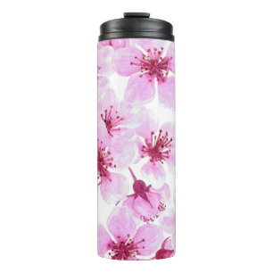 Cherry blossom watercolor thermal tumbler