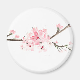 Cherry blossom watercolour magnet