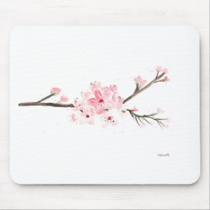 Cherry blossom watercolour mouse pad