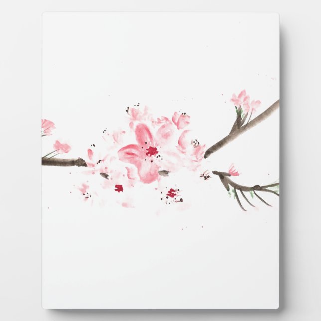 Cherry blossom watercolour plaque (Front)