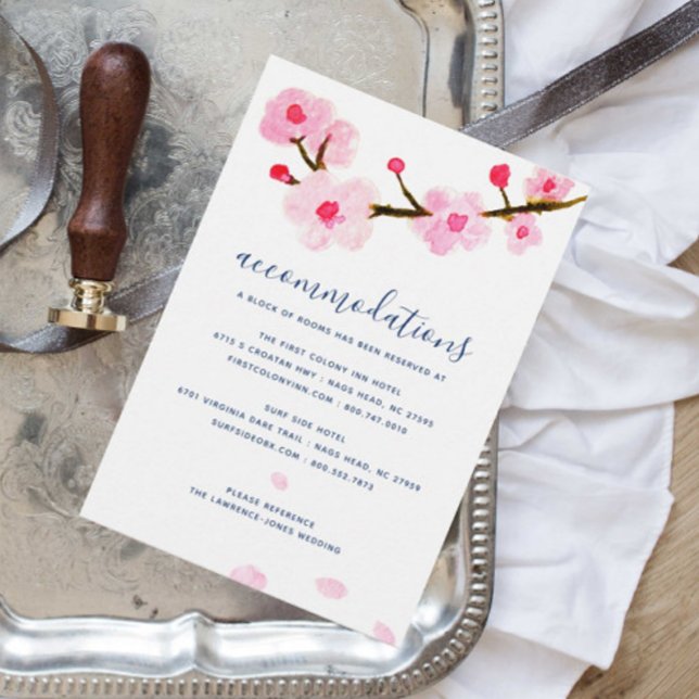 Cherry Blossom Wedding Accommodations Enclosure Card (Creator Uploaded)