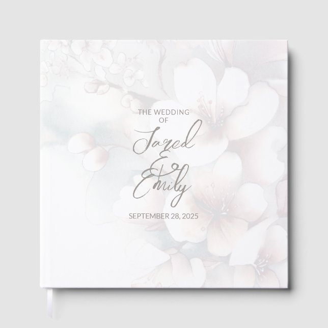 Cherry Blossom Wedding Guest Book (Front)