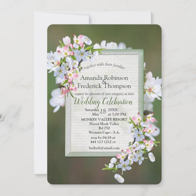 Cherry Blossom Wedding Invitation (Front)