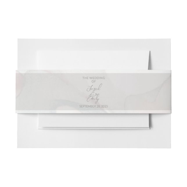 Cherry Blossom Wedding Invitation Belly Band (Front Example)