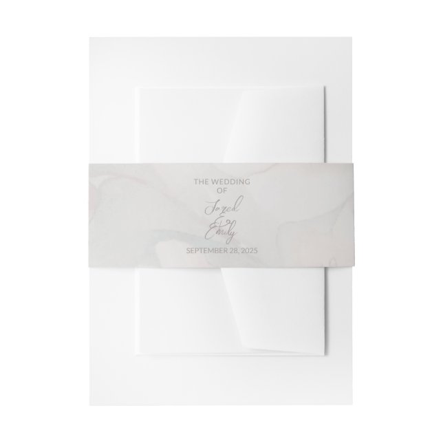 Cherry Blossom Wedding Invitation Belly Band (Front Example)