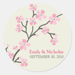 Cherry Blossom Wedding Invitation Seal 2 (pink)