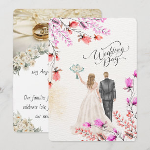 Cherry Blossom Wedding Invite, Custom Invitation