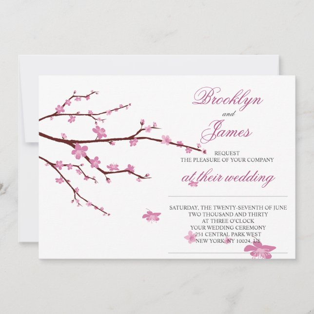 Cherry Blossom Wedding Invites (Front)