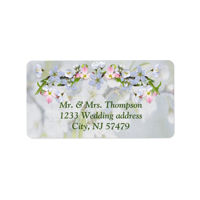 Cherry Blossom wedding Labels (Front)