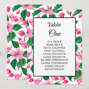 Cherry Blossom Wedding Names Table Seating Chart
