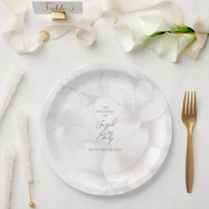 Cherry Blossom Wedding Personalised Paper Plate