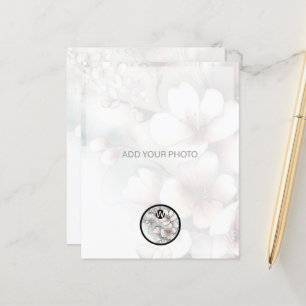 Cherry Blossom Wedding Photo Announcement QR Code