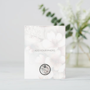 Cherry Blossom Wedding Photo Announcement QR Code