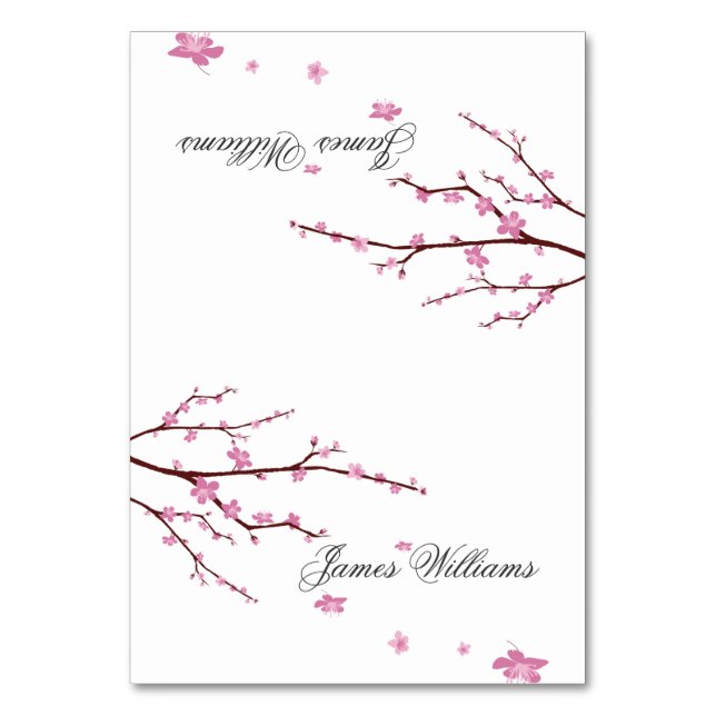 Cherry Blossom Wedding Place Cards (Front)