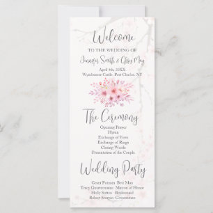 Cherry Blossom Wedding Program