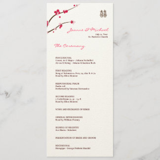 Cherry blossom wedding program matte programme