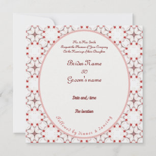 cherry blossom wedding red and white elegant invitation