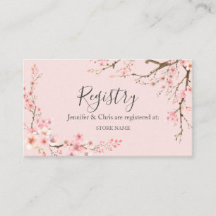 Cherry Blossom Wedding Registry Enclosure Card