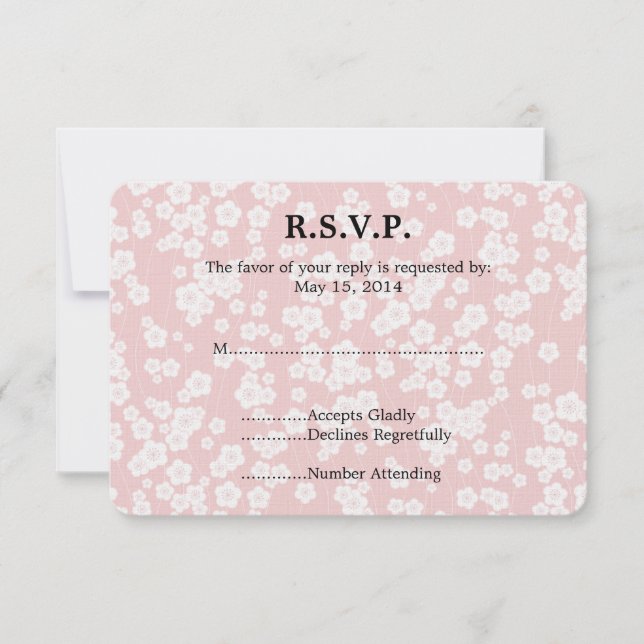 Cherry Blossom Wedding RSVP (Front)