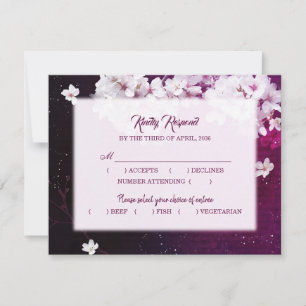 Cherry Blossom Wedding RSVP Menu Choice