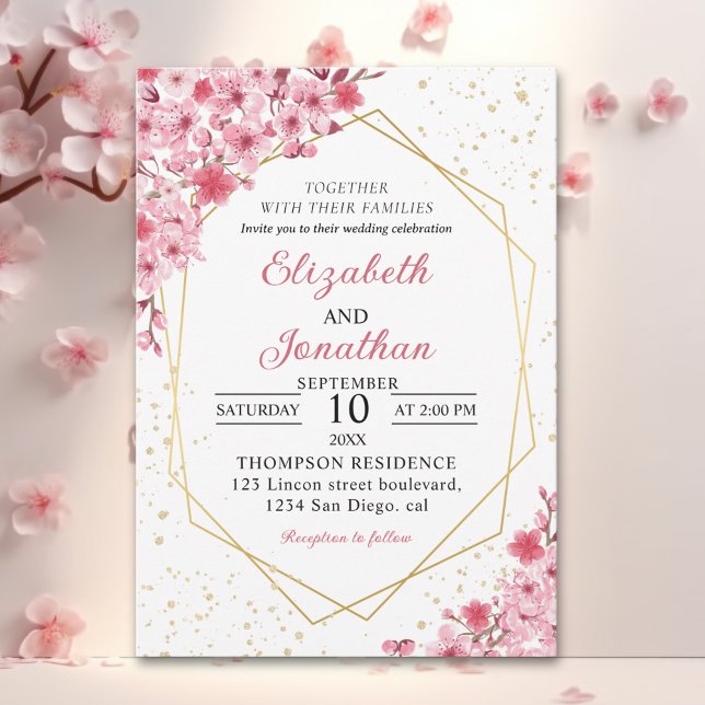 Cherry Blossom Wedding – Sakura Floral Wedding Invitation (Creator Uploaded)