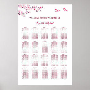 Cherry Blossom Wedding Seating Chart