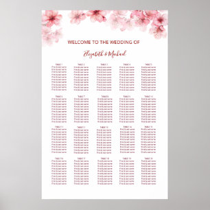 Cherry Blossom Wedding Seating Chart