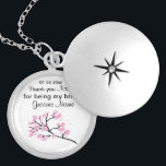 Cherry Blossom Wedding Souvenirs Gifts Giveaways Locket Necklace<br><div class="desc">Click on our store and see all the COLLECTIONS for matching printed material for our many beautiful floral wedding designs, including engagement, save the date cards, bridal shower & wedding invitations, seating plans, table cards, guest books, banners and ideas. Souvenir gifts including favour boxes, keychains, magnets, cards, chocs, charms, necklaces,...</div>