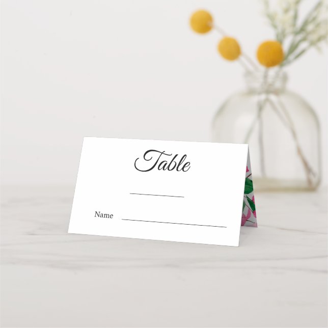 Cherry Blossom Wedding Table Place Card (Front)