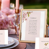 Cherry Blossom Wedding Table Seating Card