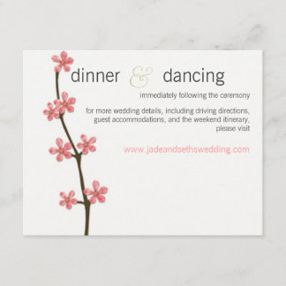 cherry blossom wedding website profile card