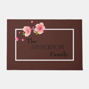 Cherry Blossom Welcome to our home  Doormat