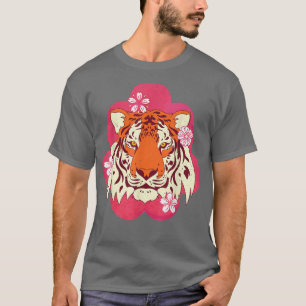 Cherry Blossom Wild Animal Lover Sakura Asian Cat T-Shirt