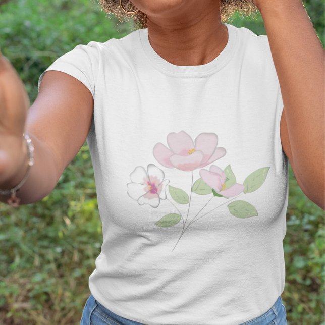 Cherry Blossom Women's Basic T-Shirt (Pretty cherry blossoms womens t shirt.)