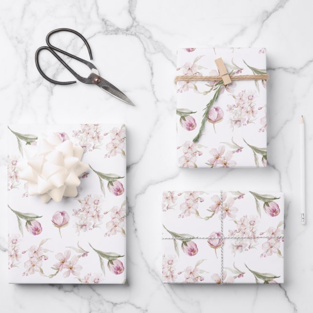 Cherry Blossom Wrapping Paper Sheets (Front)