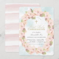 Cherry Blossom Wreath Girl First Holy Communion