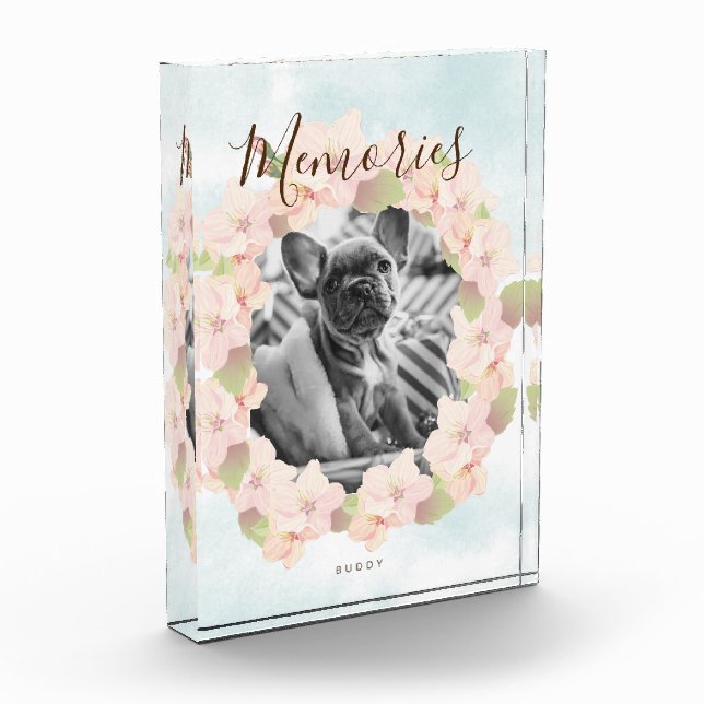 Cherry Blossom Wreath Pet Pink Photo Block (Left)