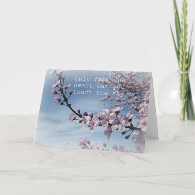 Cherry Blossom Zen Flowering Tree Card (Front)