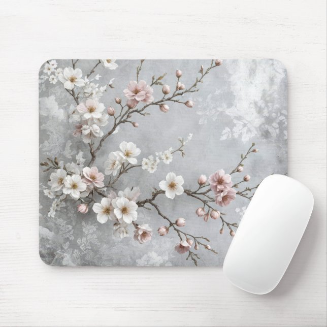 Cherry Blossoms Abstract Mouse Pad (With Mouse)