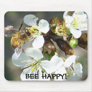 Cherry Blossoms and Bees Mouse Pad