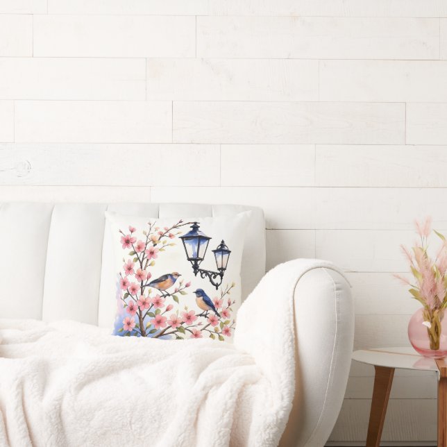 Cherry Blossoms and birds Cushion (Couch)