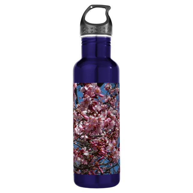 Cherry Blossoms and Blue Sky Spring Floral 710 Ml Water Bottle (Front)